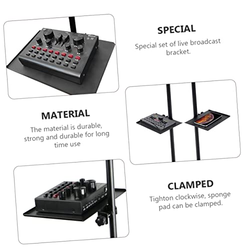 Toddmomy Clip Microphone Stand Low Profile Mic Arm for Microphone Sound Tray Broadcast Rack