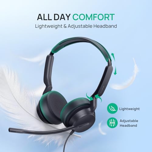 Yealink UH42 SE Wired Headset, USB-A/C & 3.5mm,in-Line Controls, On-Ear | Single-Ear Headphones, Teams/Zoom Certified, Noise Cancelling Mic, PC/Laptop/Phone, 7ft Cable, Call Center, WHF, Dynamic EQ - color: Single-Ear, size: 3.5mm & USB-C/A