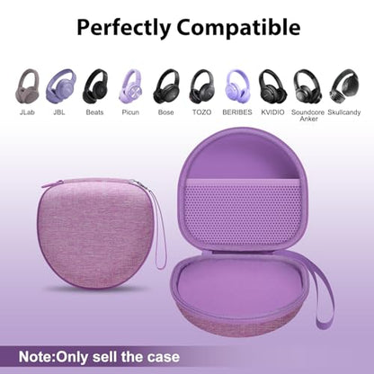 Headphone Case for JLab/Beats/TOZO/JBL/BERIBES/Picun Etc Headphones, Purple | for JLab JBuds Lux ANC/Go Lux ANC, Beats Studio Pro/Solo 4 3,TOZO HT3,KVIDIO Etc Headphone, Hard Shell Case for Travel Home - color: Purple