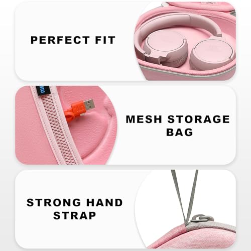 Hard Case for JBL Headphones, Pink | Compatible with JBL Junior 320/ 320BT/Junior 470NC/JR 460NC/ Tune 520BT 510BT 720BT 770NC 670NC/ Live 670NC 770NC Headphone - color: Pink