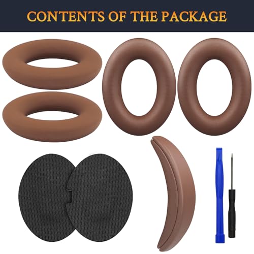 SOULWIT Replacement Kit for Bose QC15/QC2 QuietComfort Headphones, Ear Pads Cushions + Headband + Silicone Earpads Cover Protector - Coffee - color: Coffee