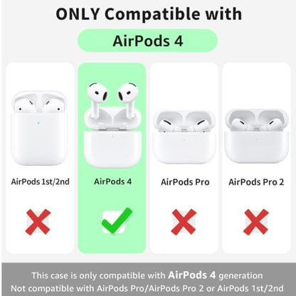 for Airpods 4 Case, Come with Cleaner Kit,Soft Skin Silicone Case Cover with Keychain, Full Protective Case for Men and Women, Compatible with AirPods 4th Generation Case,Sapphire Blue - color: A2-Sapphire Blue