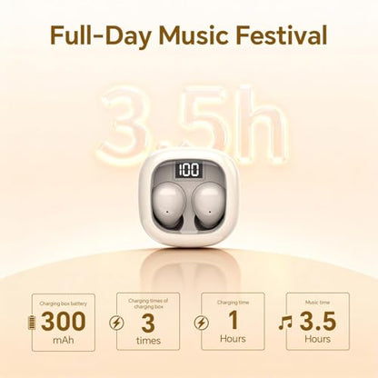 Smallest Invisible Mini Earbuds Wireless Bluetooth Low Profile Micro Tiny | Discreet Hidden Earbuds for Work, Small Headphones, Invisible Sleep Wireless Earphone IPX5 Waterproof for Small Ear Canals - color: Skin