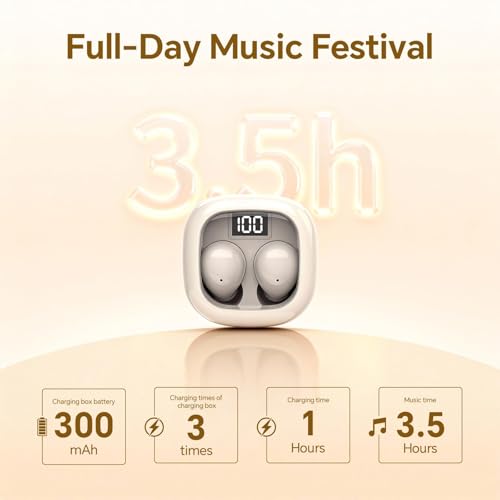 Smallest Invisible Mini Earbuds Wireless Bluetooth, Low Profile Micro Tiny | Discreet Hidden Earbuds for Work, Small Headphones, Invisible Sleep Wireless Earphone IPX5 Waterproof for Small Ear Canals - color: White