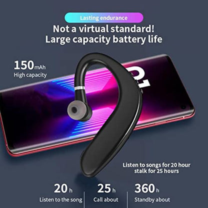 Dilwe Bluetooth Headset for Mobile Phones, Mono Bluetooth Earpiece , 360 Hrs Standby/20 Hrs Talktime, Noise Cancelling Headset Earphone for Office Business