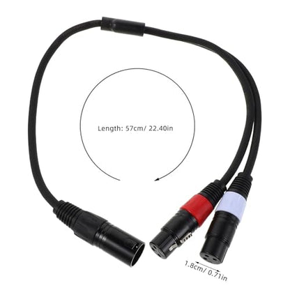 HOMSFOU 0.5m XLR Audio Splitter Cable Male to Dual Female Balanced Microphone Patch Cord with Efficient Signal Conversion and Plug and Play for Studio and Performance Use