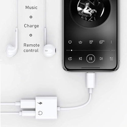 [Apple MFi Certified] iPhone Headphones Fast Charging Audio Adapter | 3Pack 2-in-1 Lightning to 3.5mm Headphone Jack Dongle Splitter,Supports Hi-Res Lossless Sound for iPhone 14/13/12/11/XS - color: White-L3pcs