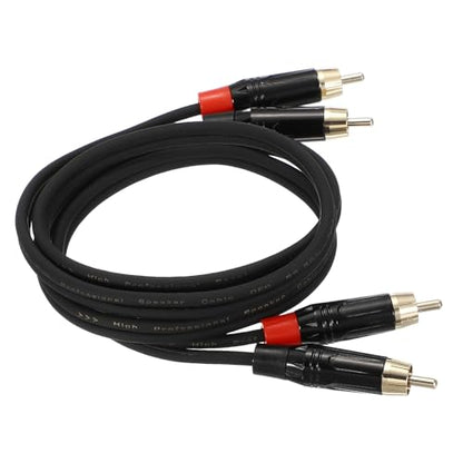 MECCANIXITY 2RCA Male to 2RCA Male Audio Stereo Cable, 3.3 ft RCA Subwoofer Cable with Gold Plated Plugs for Home Theater, HDTV, Amplifiers, Speakers, Black Cable Black Shell - color: Black/Black, size: 3.3 ft