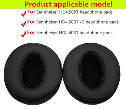 Replacement Ear Pads Compatible with Sennheiser HD4.50 Black | for Sennheiser HD4.50BT/HD4.50BTNC/HD4.50SE/HD4.40/HD4.30G/HD4.20S/HD458BT/HD450/HD450BT/HD400S/HD350BT headphones - color: Black
