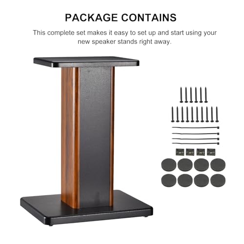 MECCANIXITY 우드 스피커 스탠드, 2팩 40cm(15.7인치) 범용 스피커 스탠드 할로우 스탠드, 홈 시어터 시네마용 향상된 오디오 청취 - size: 15.7 Inch