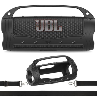 Silicone Cover Case for JBL Flip 7 Portable Bluetooth Speaker - color: Black