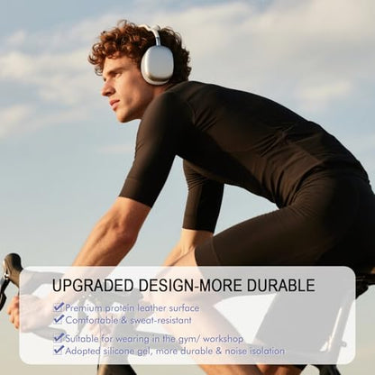 Ear Cushions Replacement for Apple AirPods Max 1 & 2- Cups Headphones Pads | Upgraded Earpads Covers Sweatproof Protein Leather Silicone Foam for Workout & Gym (Starlight) - color: Starlight