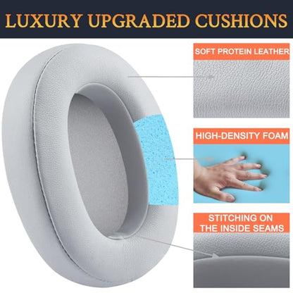 SOULWIT Earpads for Sony WH-XB900N/WH-CH710N/WH-CH720N/WH-RF400/MDR-RF895RK Headphones, Ear Pads Cushions with Soft Protein Leather, High Density Foam - Grey - color: Grey