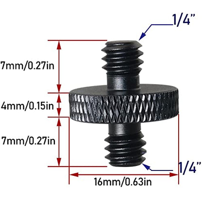 1 Set Hot Cold Shoe Bracket Holder Extension Flash Head Phone Holder 5/8 Male to 1/4 Female Single Tier 1/4 Male Adapter Screw Aluminium Alloy SLR Camera Universal for Lights Travel Tripods