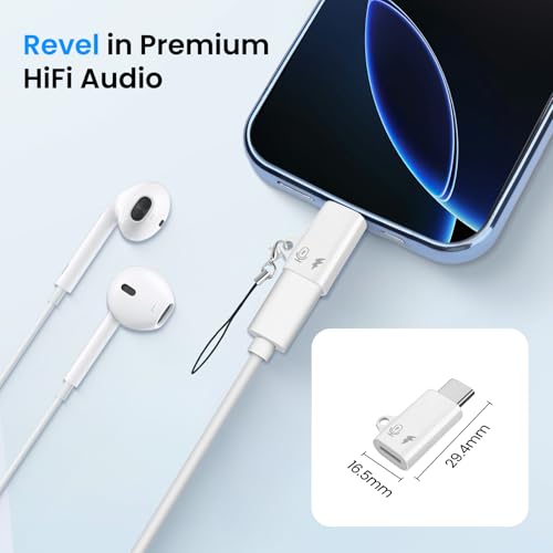 USB-C to Lighting Wireless Lavalier Microphone Adapter (2-Pack), Male USB-C to Female Light-ing, Compatible for Microphone/Charging
