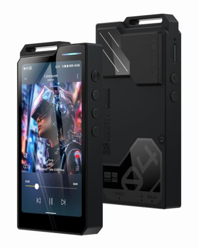 HiBy R4 Android MP3 MP4 Player with Spotify, 4 DAC & Class A Amp, MQA 16X HiFi Lossless Music Player with Bluetooth and WiFi, 3.5mm & 4.4mm Headphone Jack - color: Black