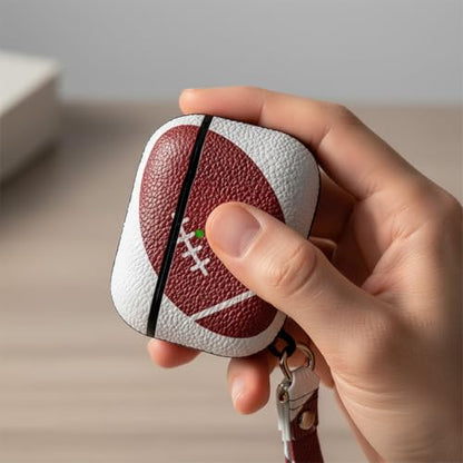 Football Case for Apple AirPods Pro 3, Fits 2025 Charging Case A3122, Cute PU Leather Cover with Keychain, Brown - color: (Russian-05), size: Compatible with Airpods Pro 3(Model A2700/A2931)