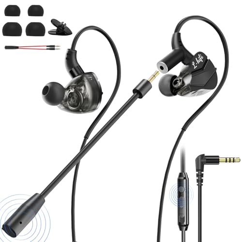 BlueFire Wired Gaming Earbuds with Microphone, HiFi Deep Bass in-Ear Headphones, Noise Cancelling Earphones with Volume Control, Compatible with PC, Phone, in Ear Earbuds for Gaming, Sports and Music