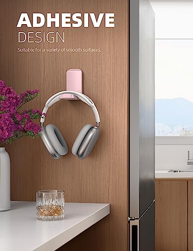 Lamicall Headphone Stand, Sticky Headset Hanger, Adhesive Headphone Holder - style: Pink - One Pack
