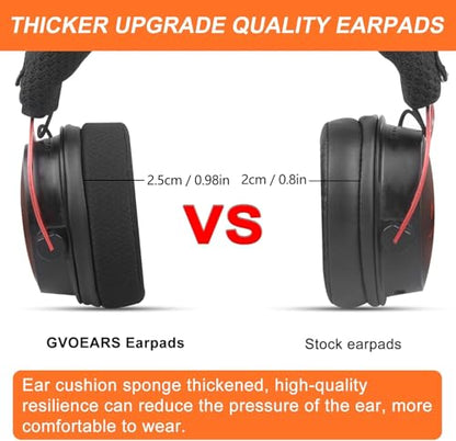 Upgraded Earpads for HyperX Cloud/Alpha, Audio Technica M50X/M40X- Black | Replacement ear pads Also for MDR-7506, Turtle Beach Stealth 400/600 & More - Cushions with Breathable Mesh Fabric