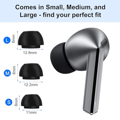 [Upgraded - Non Popping Off] Foam Ear Tips for Samsung Galaxy Buds3 Pro - Ultimate Comfort and Unshakeable Fit with Memory Foam Earbud Tips, Earbud Replacement Tips for Galaxy Buds 3 Pro - S/M/L