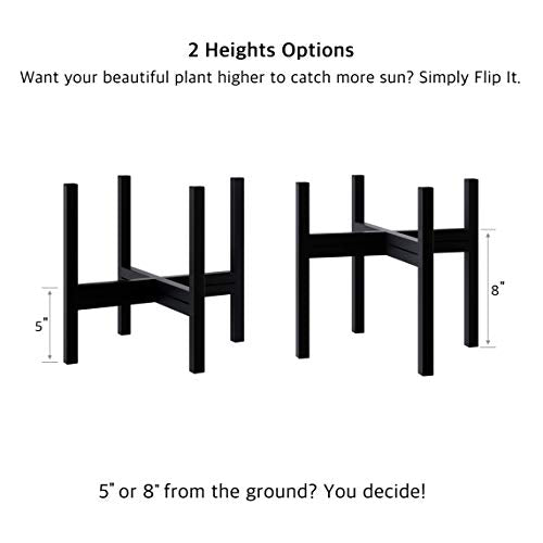 FaithLand Mid Century Plant Stand Indoor Outdoor (EXCLUDING 12" Plant Pot) , Hold Up to 12 Inch Planter, Metal Planter Stand, Potted Plant Holder, Black - Fits Snake Plant - Upgraded Design. - size: 12 inch