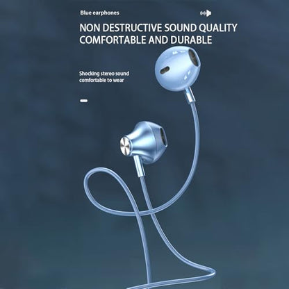 Wired in-Ear Headphones with Mic, HiFi Stereo 3.5mm for iPhone Android | Wired Headphones - in-Ear with Mic HiFi Stereo Sound Volume Control 3.5mm Jack for iPhone Android Tablets - color: Blue (3.5mm Jack)