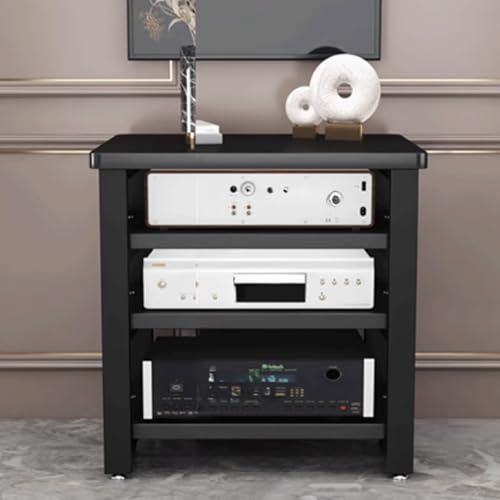 Display Shelf Stand, Small Shelf Stand, Media Stand, Rack Audio Tower Heavy Duty with Non-Slip Footpads 3 Colors 3 Sizes,Black4 Layer - color: Black, size: 4 layer