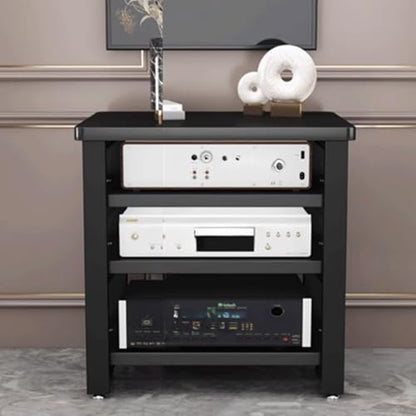 Display Shelf Stand, Small Shelf Stand, Media Stand, Rack Audio Tower Heavy Duty with Non-Slip Footpads 3 Colors 3 Sizes,Black4 Layer - color: Black, size: 4 layer