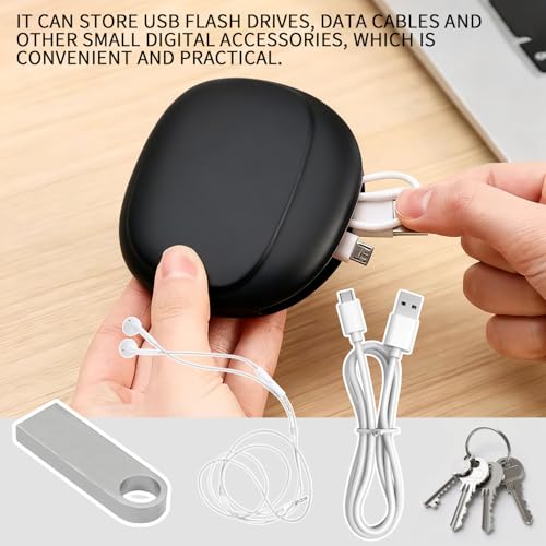 5Pcs Silicone Headphone Organizer,Earbud Case,3Pcs Data Cable Storage Case,Silicone Pouch for Earbud,Mini Key Box-Portable Wired Headphone Organizer