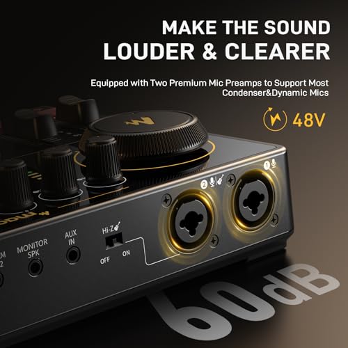 MAONO E2 Gen2B Podcast Equipment Bundle for 2, Dual XLR Condenser Mic Mixer