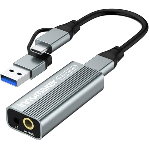 Portable USB HiFi Sound Card/Headphone Amplifier/Desktop USB HiFi Amps with 4.4mm/3.5mm Dual Outputs Supports PCM 384kHz/DSD256 High Resolution Lossless for Android/Linux/Windows Devices