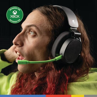Skullcandy SLYR Pro Wireless Multi-Platform Gaming Headset - Black/Green | Bluetooth Headphones, 24 Hours Battery, PC, PlayStation, Nintendo Switch, 2.4GHz Low Latency Wireless Transmitter Included - color: Black/Green Xbox, style: SLYR Pro Wireless