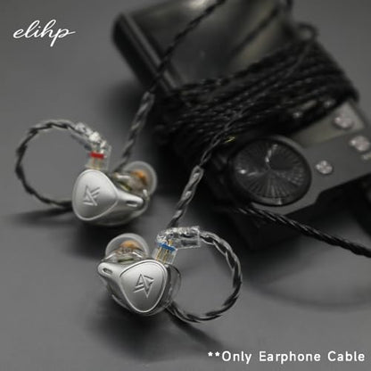IEM Cable 4N OCC Silver-Plated Earphone in Ear Monitor Cable,1.2M Original Replacement Cable for KZ ZSN PRO/X/ZS10 PRO/ZS10 PRO X/EDX PRO/ZAR/AS24/DQS (Recessed 2Pin)