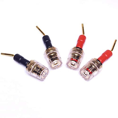 CNCESS CESS-162 Pin Banana Plug to 4mm Female Banana Jack/Speaker Wire, 4 Pack (Screw-Type to 4mm) - style: Screw-type to 4mm