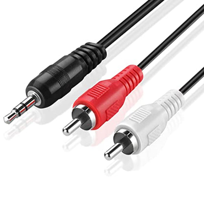 TNP RCA to Aux Cable (10 FT) - Male to Male 2 RCA to 3.5mm Adapter Connector Wire Cord - 2RCA Red and White Audio Cable to AUX Auxiliary Headphone Jack Plug Y Splitter Converter - size: 10FT