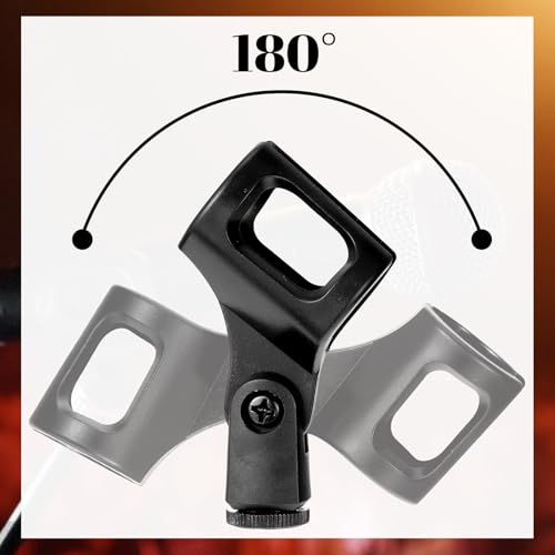 4Pcs Microphone Clip Mic Holder Adjustable Angle Flexible Rubber Handheld Wireless Mic Holders Clamp for Handheld Microphones(Inner Diameter Range 30-50mm)
