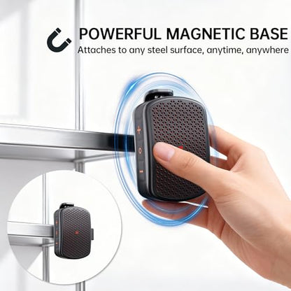 M1 Clip-on Speaker, Black | Magnetic, IPX7 Waterproof, TWS - color: Black