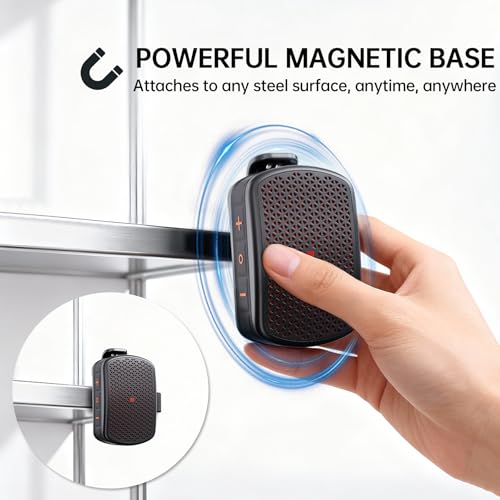 M1 Clip-on Speaker, Magnetic + IPX7 Waterproof + TWS (Teal) | Portable Wearable Mini Small Bluetooth Speaker for Construction Job Site, Golf Cart, Truck Drivers, Shirt Clip-on - color: Teal