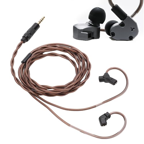 IEM Cable with Detachable Microphone, 0.78mm 2-Pin Upgrade Cable for ZS10 PRO ZSN PRO, OFC 3.5mm Earphone for Audiophile Headphones, Compatible with QDC UE TRN CCA