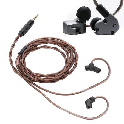 IEM Cable with Detachable Microphone, 0.78mm 2-Pin Upgrade Cable for ZS10 PRO ZSN PRO, OFC 3.5mm Earphone for Audiophile Headphones, Compatible with QDC UE TRN CCA