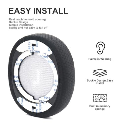 E55BT Mesh Fabric Ear Pads Replacement Ear Cushions Compatible with JBL E55BT E55 bt Over-Ear Wireless Headphones Breathable Fabric Noise Isolation Memory Foam Earpads Added Thicknes Earmuffs (Black)