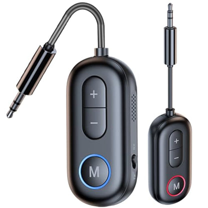 SYENGKKY Bluetooth 5.4 Transmitter Receiver - 2-in-1 Bluetooth Wireless Audio Transmitter for Headphones or BT Devices - 3.5mm Audio Jack Adapter for TV, Airplane, Car, PC, Gym Equipment, Switch