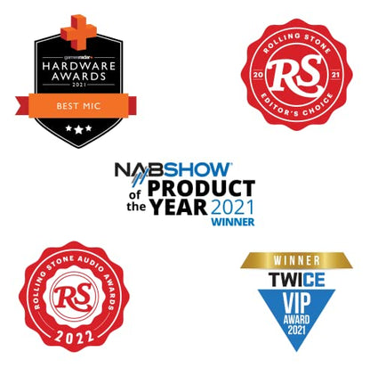 Shure MV7 USB Podcast Microphone for Podcasting, Recording, Live Streaming & Gaming, Built-in Headphone Output, All Metal USB/XLR Dynamic Mic, Voice-Isolating Technology, TeamSpeak Certified - Black | Live Streaming and Gaming, Built In Headphone Output,