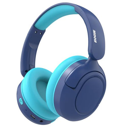 Kids Bluetooth Headphones Wireless,ANC,68H,Safe Volume Limit 85/94dB Blue | Adjustable Headband Foldable Over-Ear for Toddler Girls Boys Tablet/iPad,HD Stereo,Built-in Mic - color: Prussian Blue