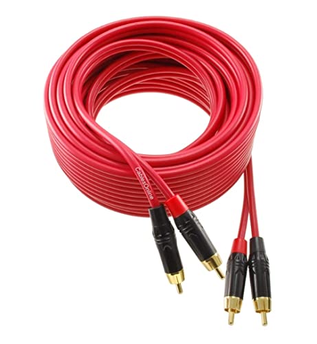 CablesOnline, 35ft. Two-RCA Male to Two-RCA Male Gold-Plated Ultra-Flexible Red Premium Audio Cable, AV-435QR - size: 35ft.