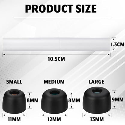 3 Pairs Silicone Ear Tips Compatible with WF-1000XM6 Earbuds with Cleaning Pen kit, Replacement Anti-Slip Silicone Ear Tips with Cleaning Tool for Wireless Earbuds