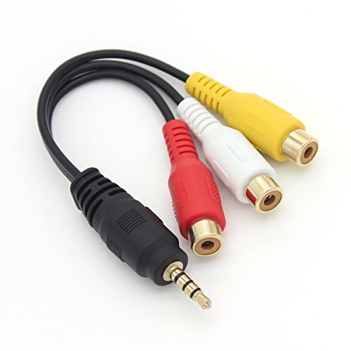 QiCheng&LYS 3.5mm to RCA Audio Extension Cable,Gold Plated 3.5mm Male to 3RCA Female Stereo Audio Cable for Smartphones,MP3, Tablets,Speakers,Home Theater - 3.5 to 3RCA 25cm - size: 3.5mm to 3RCA 0.25m