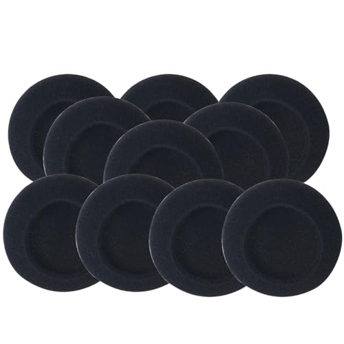 10PCS Ultra Soft Ear Pad Foam Covers Rollable for Storage 2.4 Inches for Standard Size Office Phone Headsets Head Mounted in-Ear Black