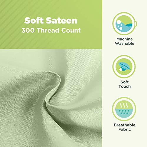 Cotton Neck Roll Pillowcase - Hypoallergenic and Smooth Natural Fabric Pillow Protector - Soft and Breathable Sateen Weave Pillow Cover with Enclosed Sleeve Design - Made in USA - Green, 4" x 12" - color: Green (Sateen Weave), size: 4" x 12"